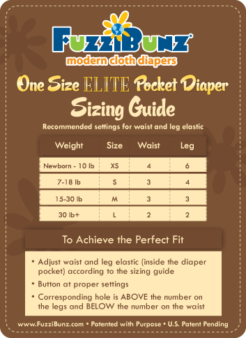 Fuzzibunz One Size Elite Size Chart